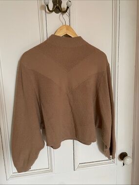 H&M Cropped Turtleneck Sweater in Brown